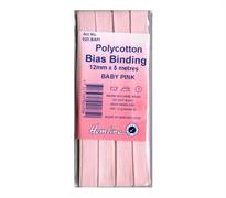 Polycotton Bias Binding - Baby Pink 12mm X 5m